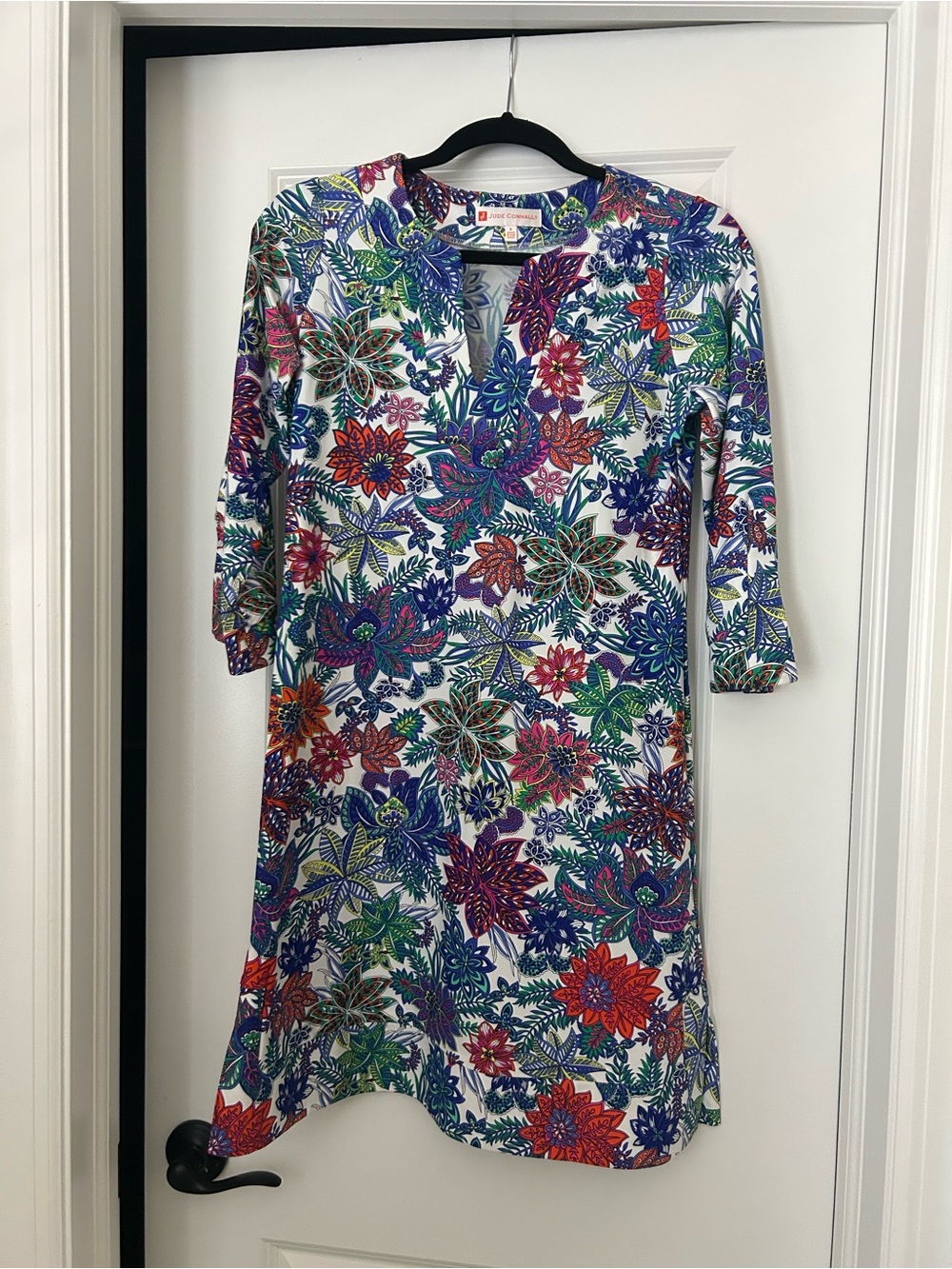 Jude Connally White Multicolor Floral Midi Dress